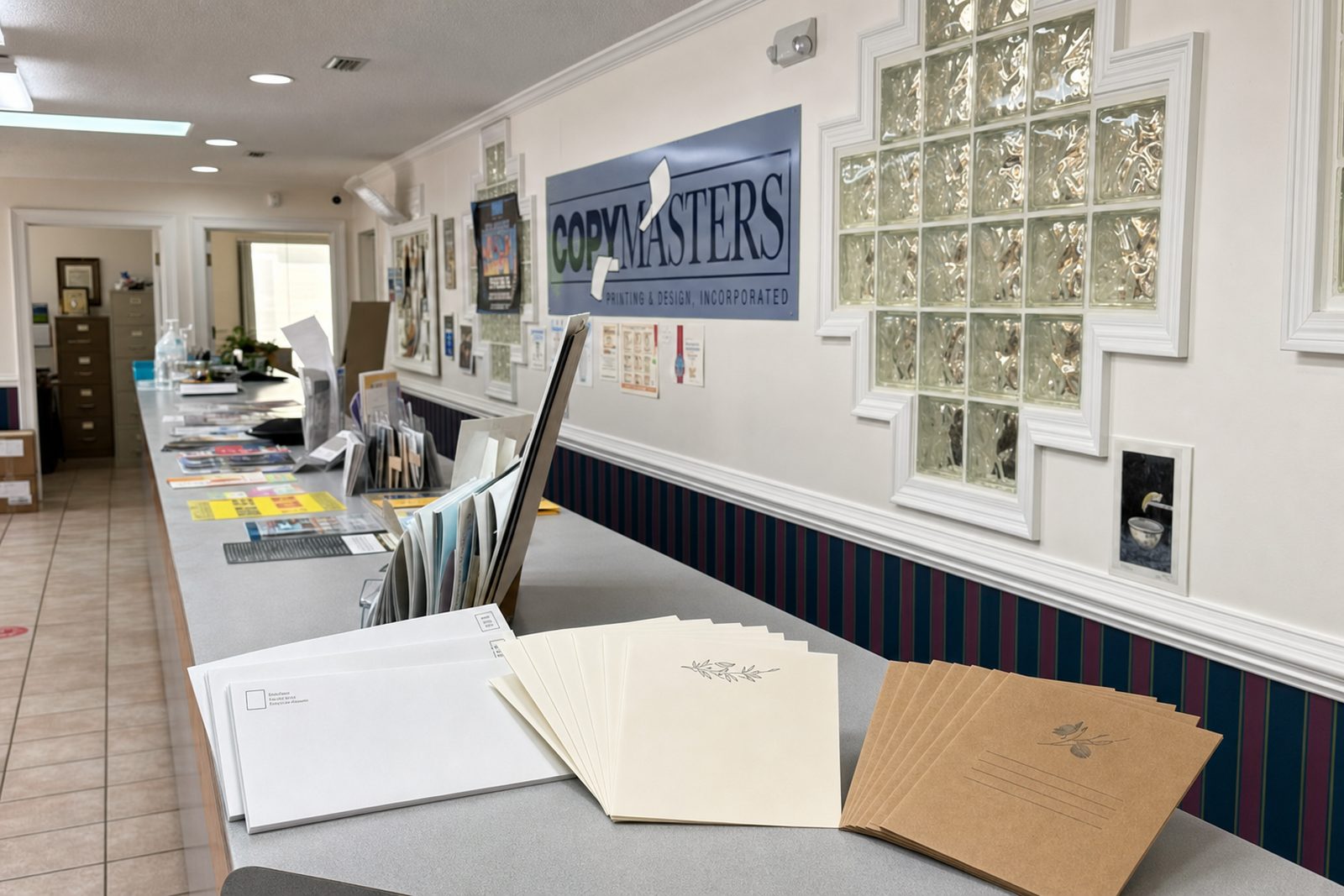 Envelopes printed at CopyMasters in Hickory, NC
