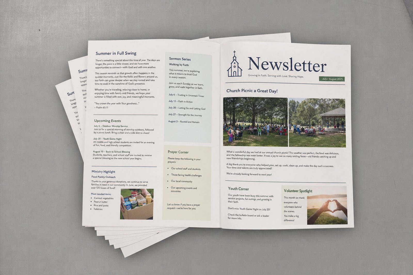 Newsletters printed at CopyMasters in Hickory, NC